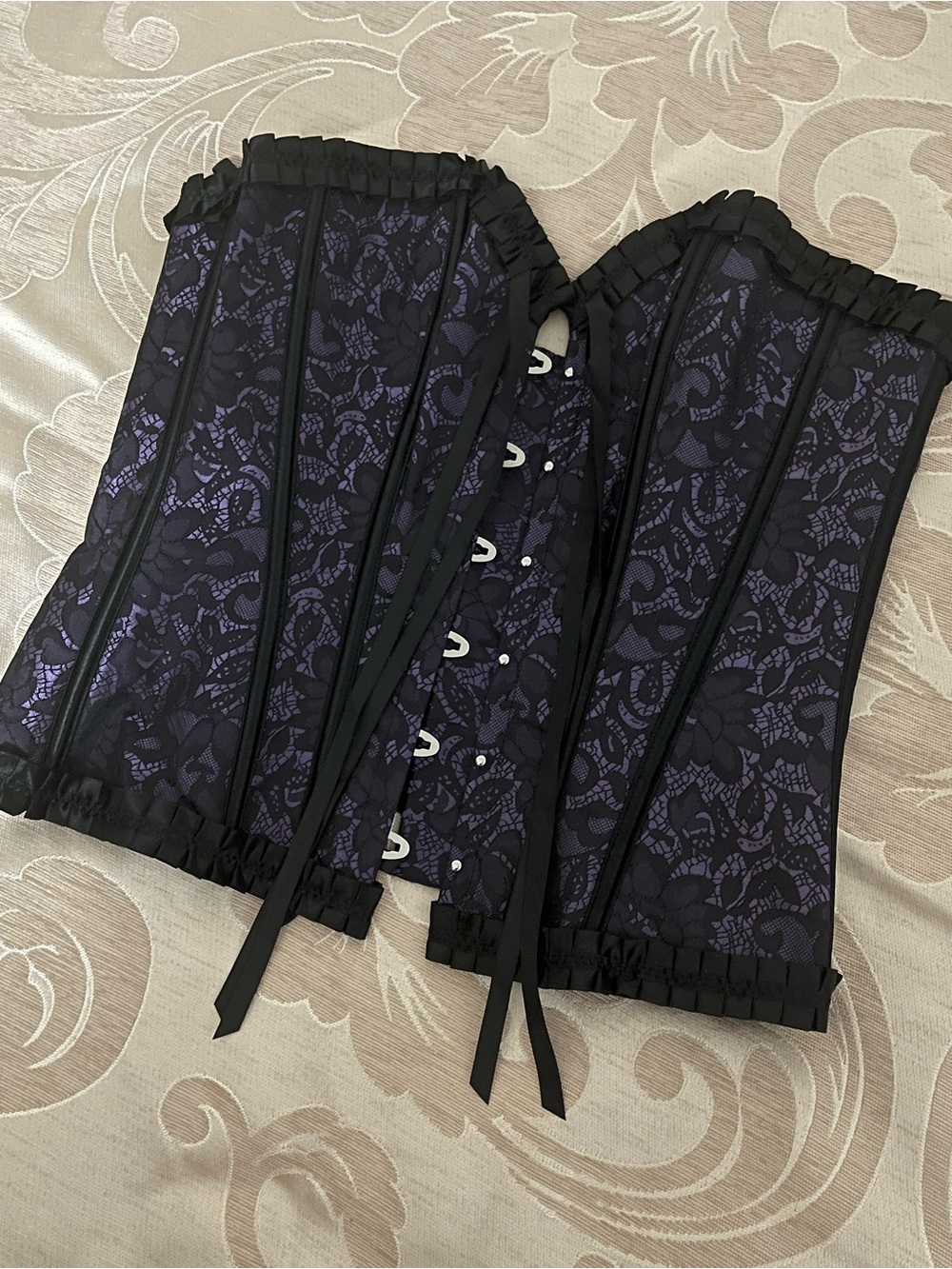 Purple Lace Corset-Style Skirt